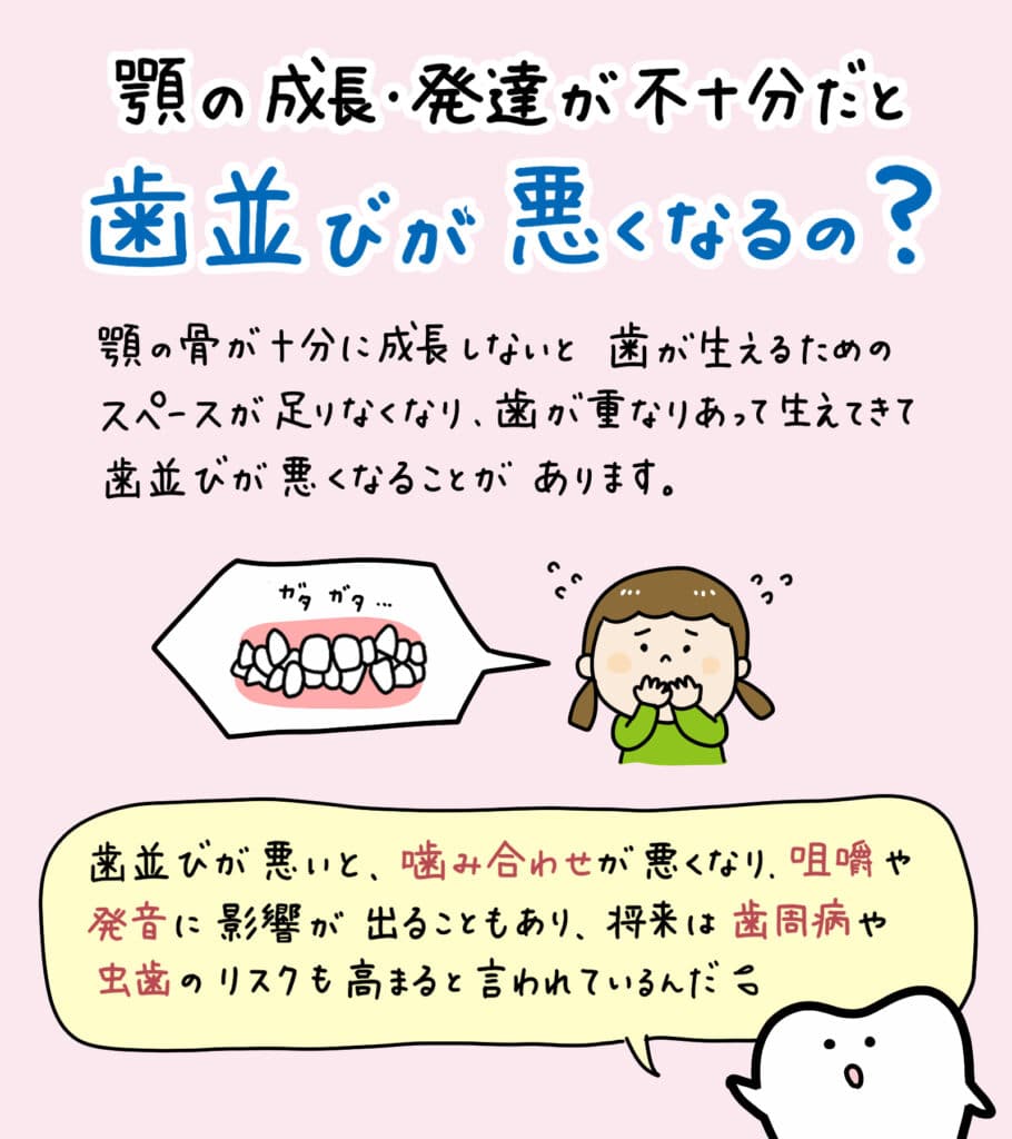 6歳の子どもの前歯が生え変わらない_6_前歯が生えてこない6歳の子どもが鏡の前で歯をチェックしているイラスト
