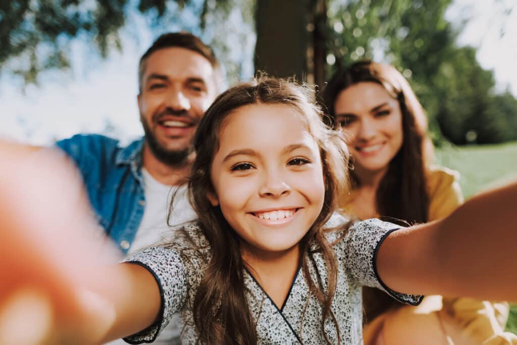 Happy family is spending summer