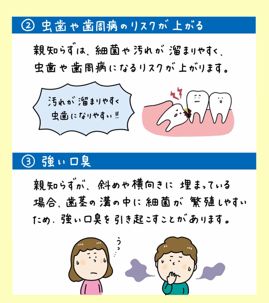 親知らずと歯並びの関係_9_親知らずが子どもの歯並びに影響するかどうか?についての解説イラスト